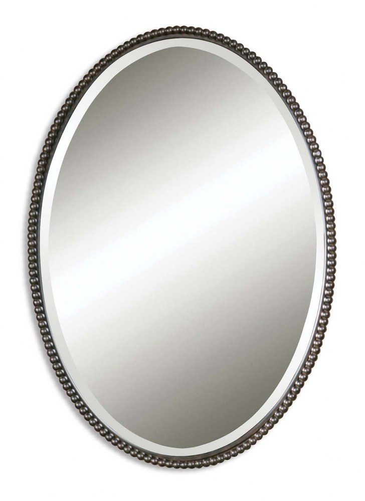Uttermost-01101 B-Sherise - 32 inch Oval Mirror - 22 inches wide by 1.75 inches deep   Oil Rubbed Bronze Finish